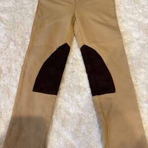 Janie and Jack girls size 4 tan riding pants with brown “suede” detail